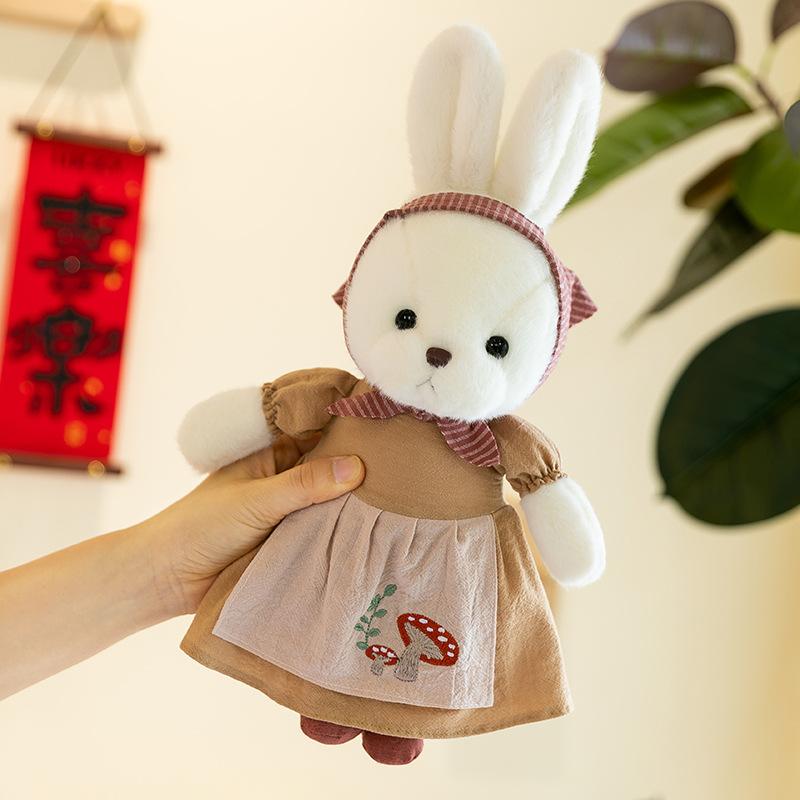 New Cute Pastoral Rabbit Plush Toy Rag Doll Children's Apron Rabbit Doll for Girls
