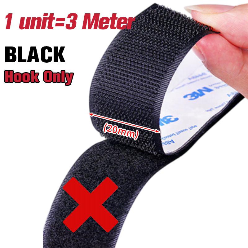 Reusable Self-adhesive Hook and Loop Fastener Tape Magic Nylon Sticker Strips with Glue for DIY Craft Accessories Black White