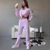 Autumn New European and American Women's Clothing Casual Loose Homewear Women's Striped Shirt Wide-leg Trousers Two-piece Set