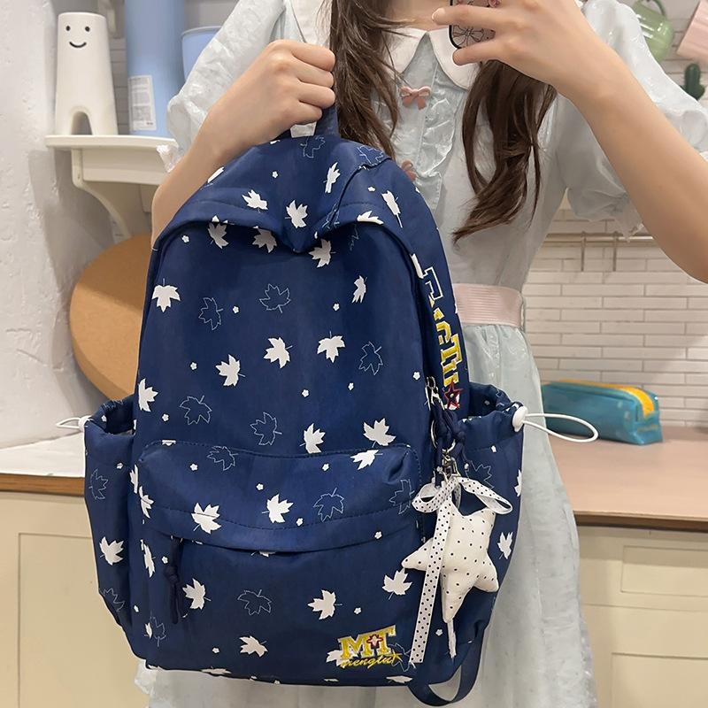 Schoolbag1011 Korean Version Ins College Style Print Backpack Female Sweet Backpack Large Capacity Campus Student Lightweight Schoolbag