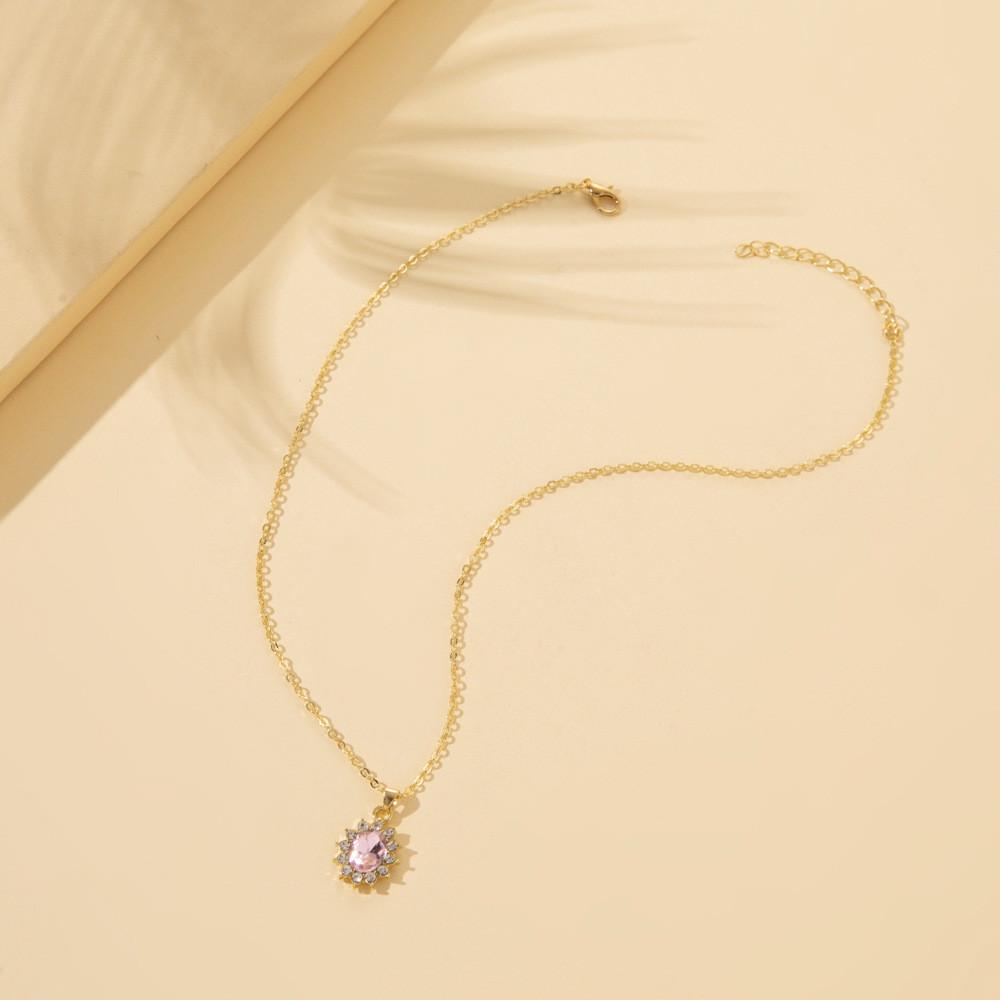 Alloy Geometric Trendy Necklace With Sparkling Rhinestones For Women Fashionable