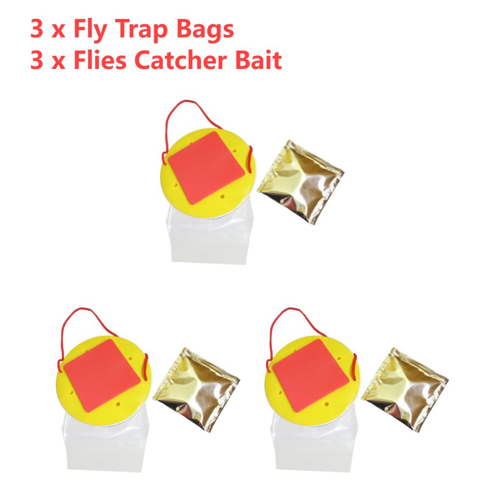 Reusable Fly Traps Fly Bait Bags Catchers Outdoor Firm Reliable Flytraps for Pastures Orchards Barns Farms Gardens Stables