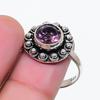Natural Amethyst Gemstone Handmade 925 Sterling Silver Jewelry Ring Size 10 AR-17985