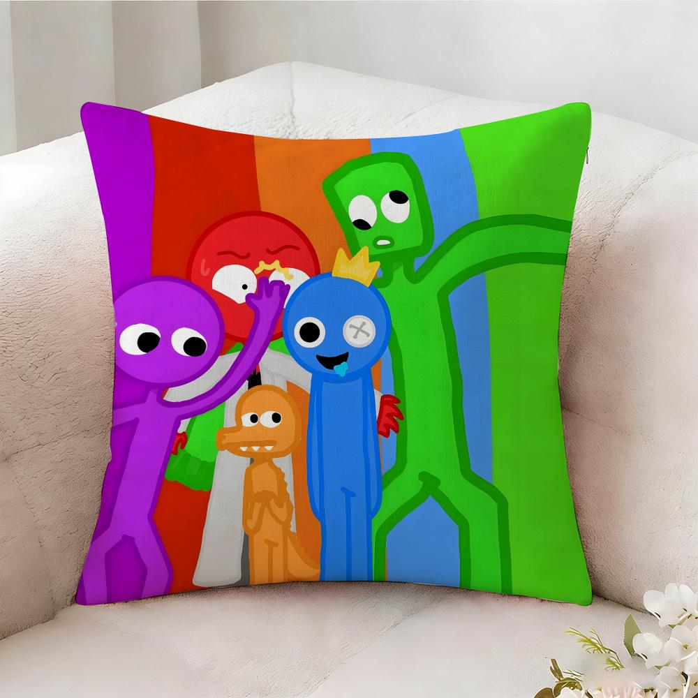 Rrainbow Anime Friends Pillow Case Pillowcase Doublesided Printed Sofa Cushion Bedroom Headboard Pillow