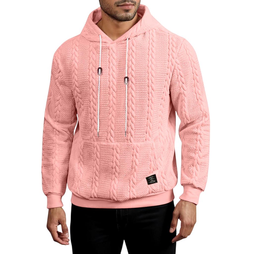 Men's Hooded Sweatshirt, Contrasting Color Sweatshirt, Sports   Casual Jacket