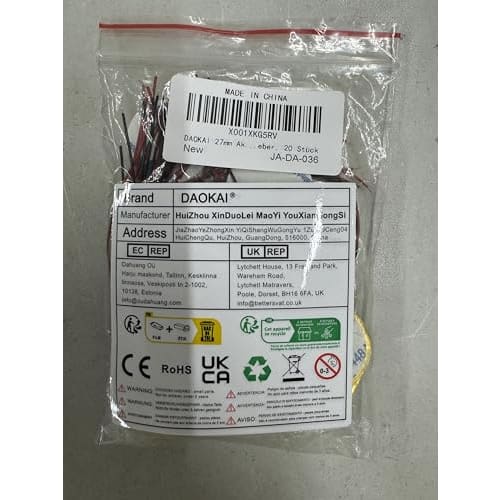 DAOKAI 20pcs 27mm Piezo Disc Piezo Pickups, 3.93" Lead Piezo Amplifier Discs for Microphones, Drums, Triggers, Acoustic Pickups with Buzzer and Adhesi