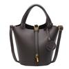 IELGY Lychee Pattern Portable Bucket Bag Ladies High-End Retro Vegetable Basket Bag Korean Version One-Shoulder Underarm Bag