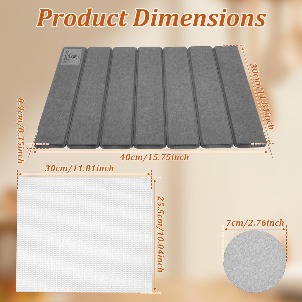 Stone Dish Drying Mat for Kitchen Counter Quick Drying Absorbing Mat Dish Drying Mat with Non Slip Pad for Kitchen Bathroom