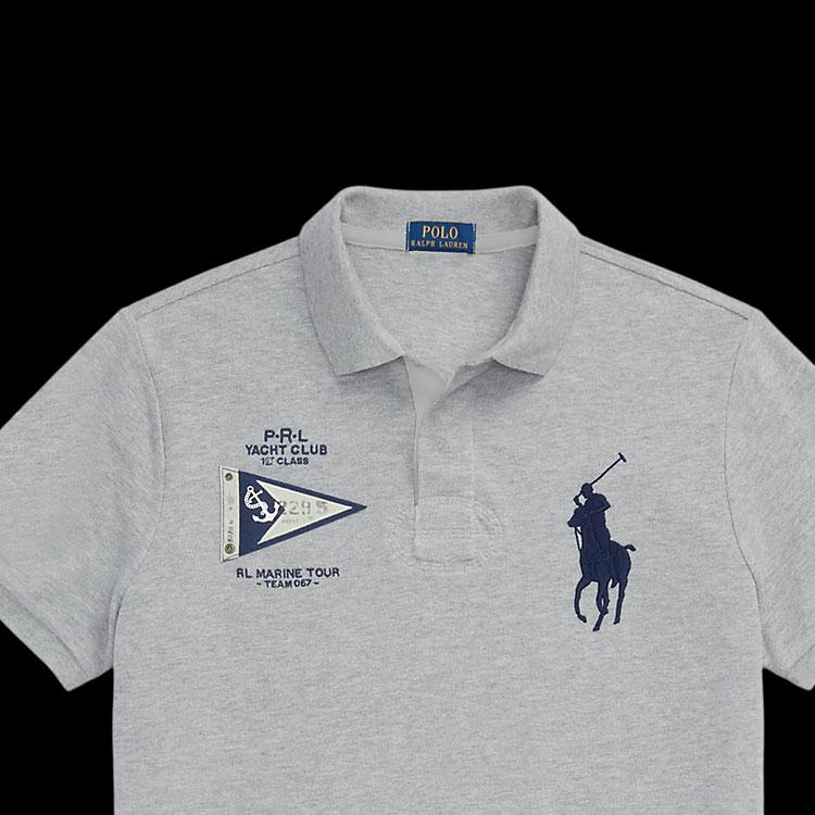 Polo Ralph Lauren SS23 Brand Logo Embroidered Straight-Cut Short Sleeve Polo Shirt Men tops Gray MNPOKNI1N822430-020