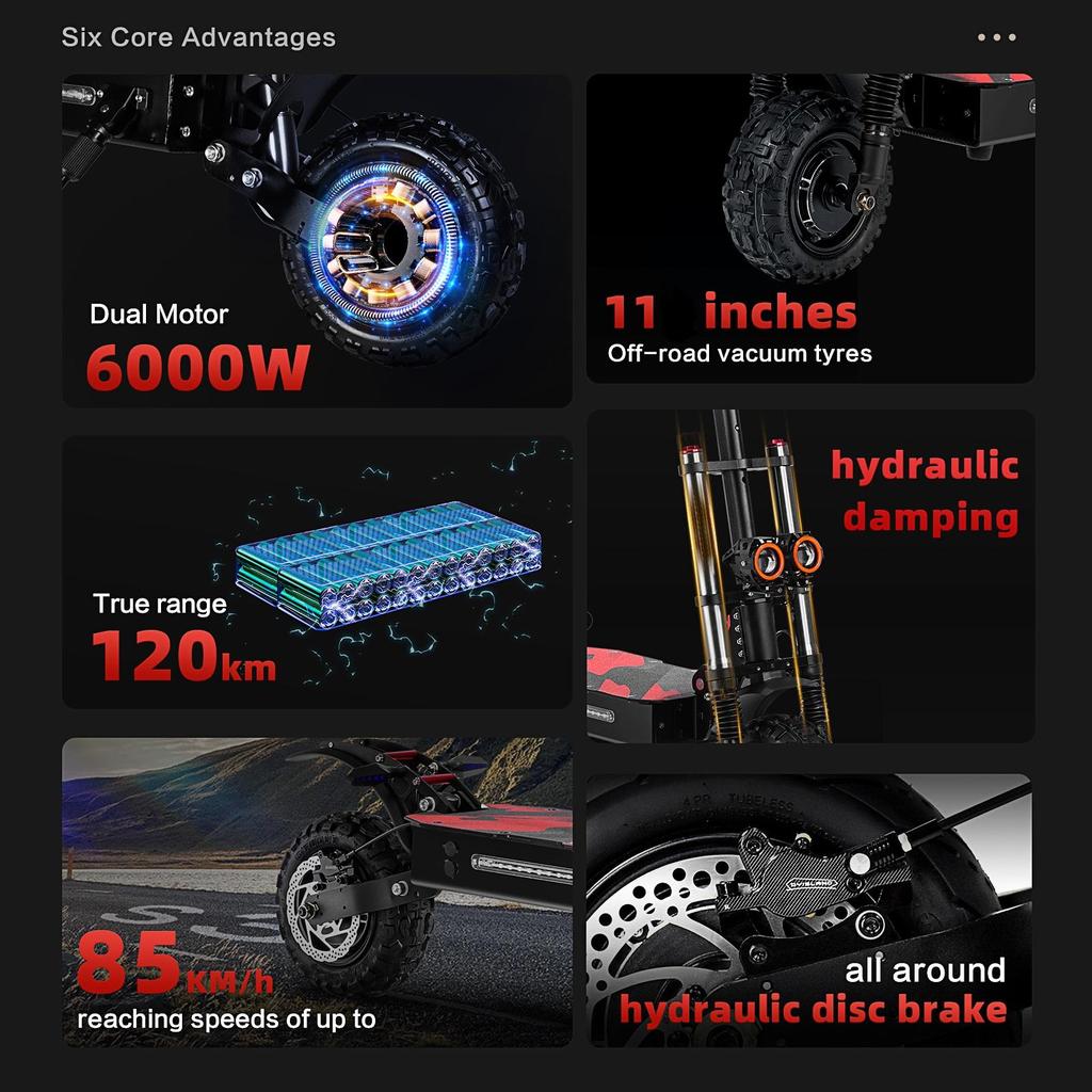 Elektroroller BOYUEDA S3-11 2*3000W Doppelmotor 60V38Ah Batterie Höchstgeschwindigkeit 85km/h Maximale Reichweite 120km