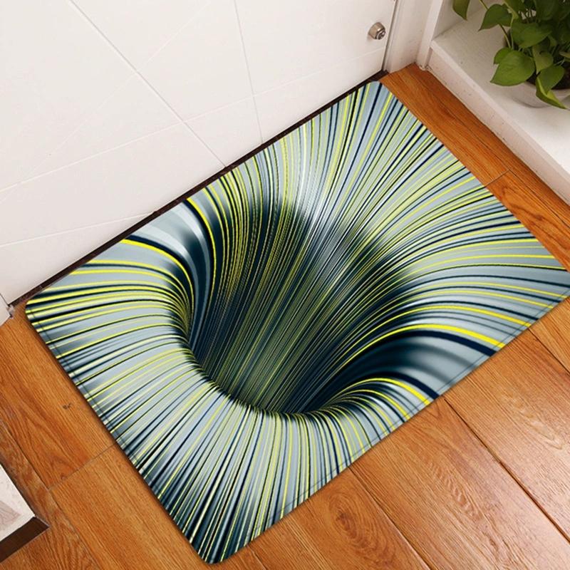 3D Visual Entrance Door Mat Innovation Vortex Dizziness Carpet Bathroom Kitchen Bedroom Anti Slip Rug Home Decoration