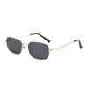 Women's Retro Square Metal Sunglasses, UV400 Sun Protection, Versatile Fashion Style