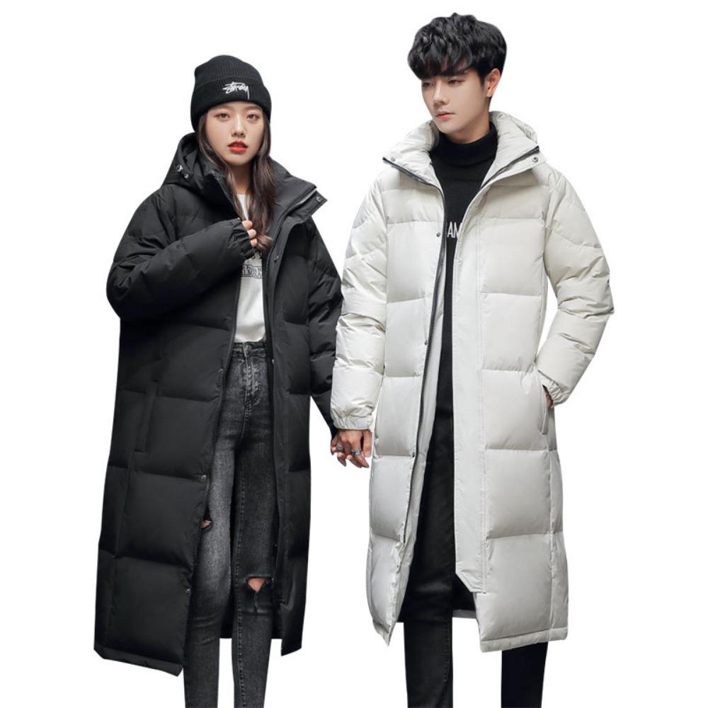 Winter Korean Version Couple Down Jacket Casual Long Hooded