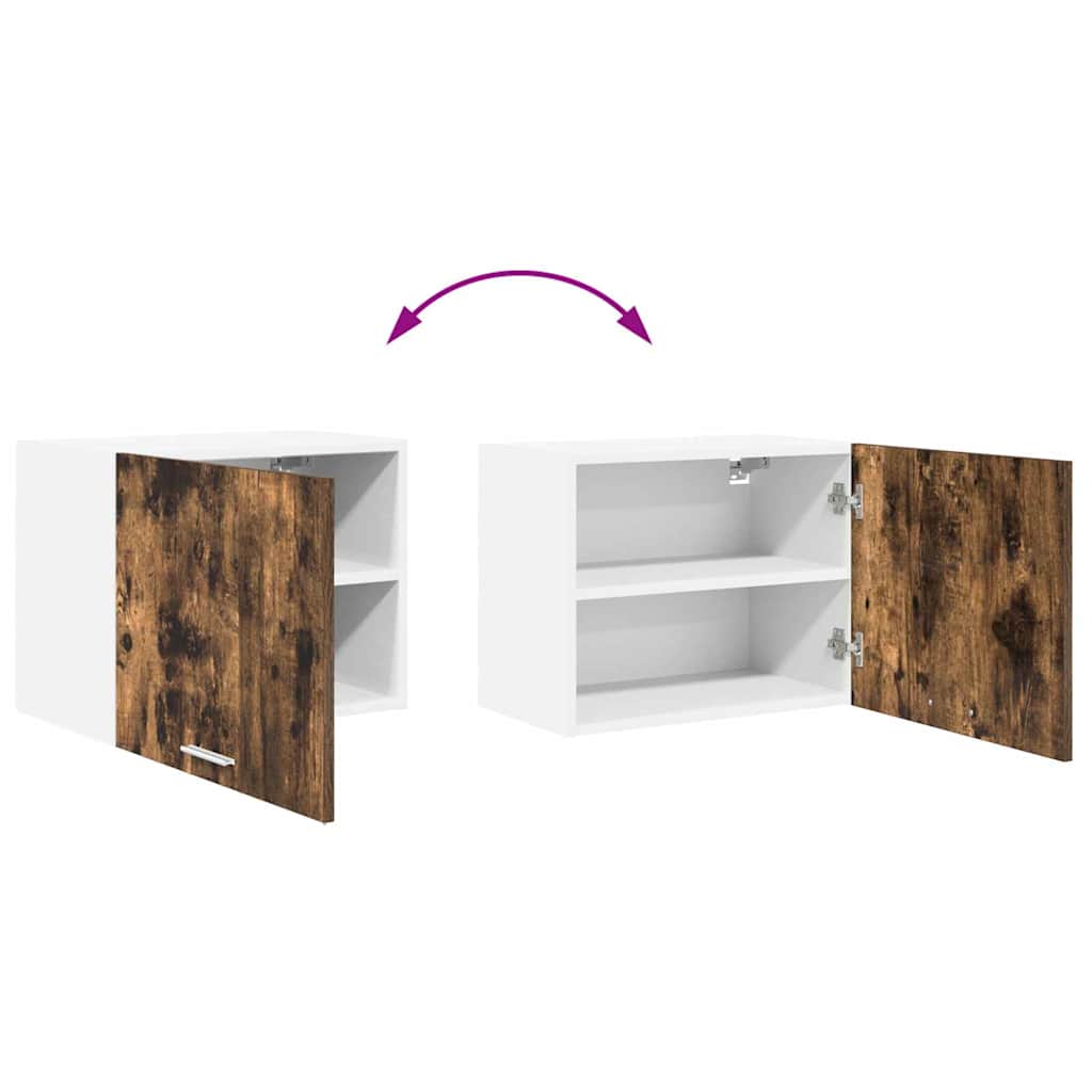 Wall Mounted Cabinet 2 Pcs Smoked Oak and White 50 X 31 X 40 Cm