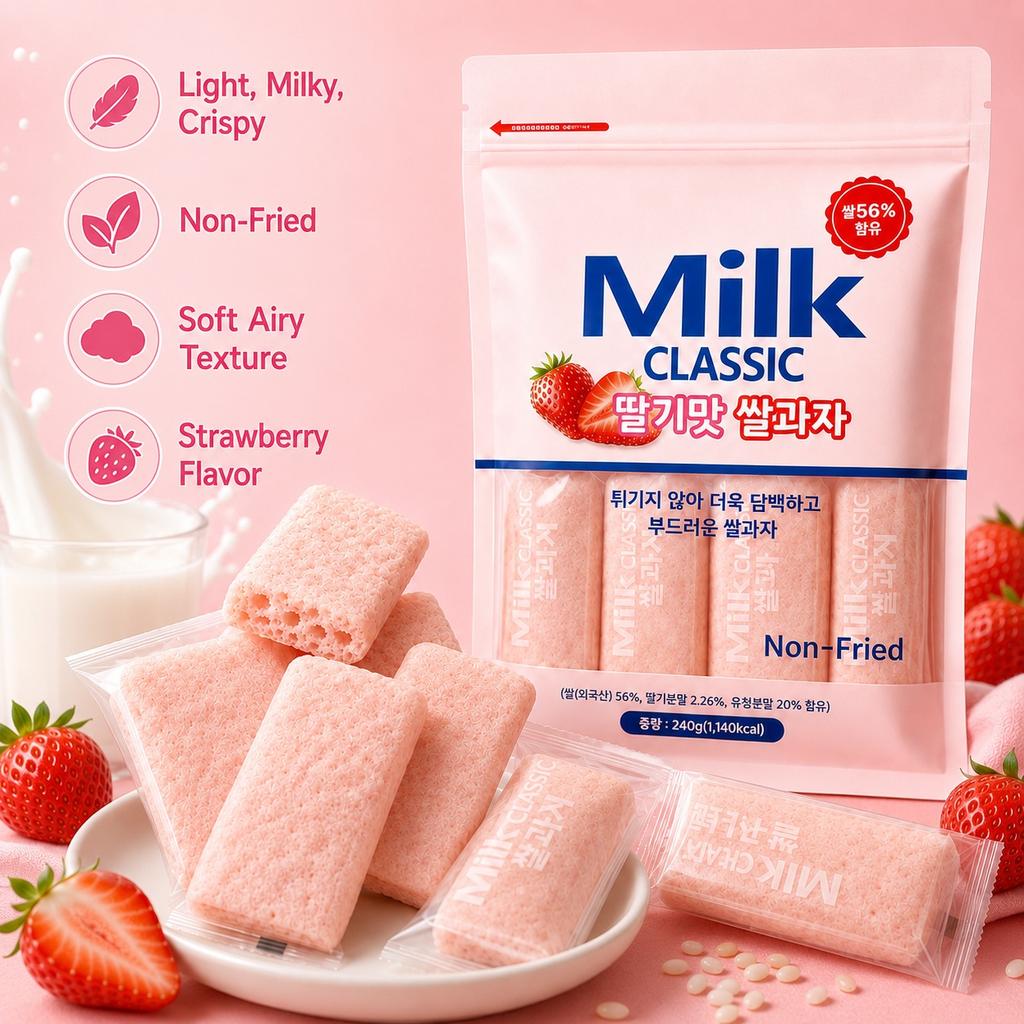 Cracker di Riso al Latte Fragola Classico 240g