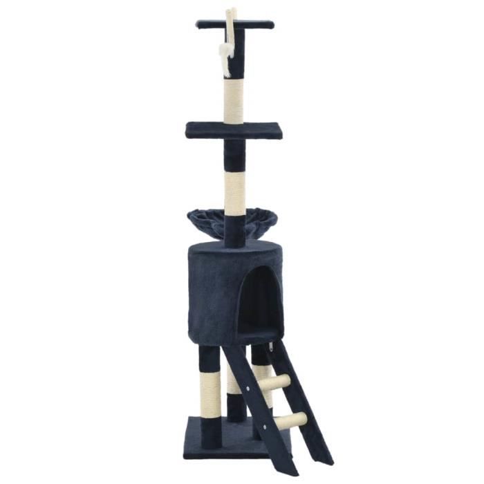 VidaXL Arbre à chat avec griffoirs en sisal 138 cm Bleu foncé