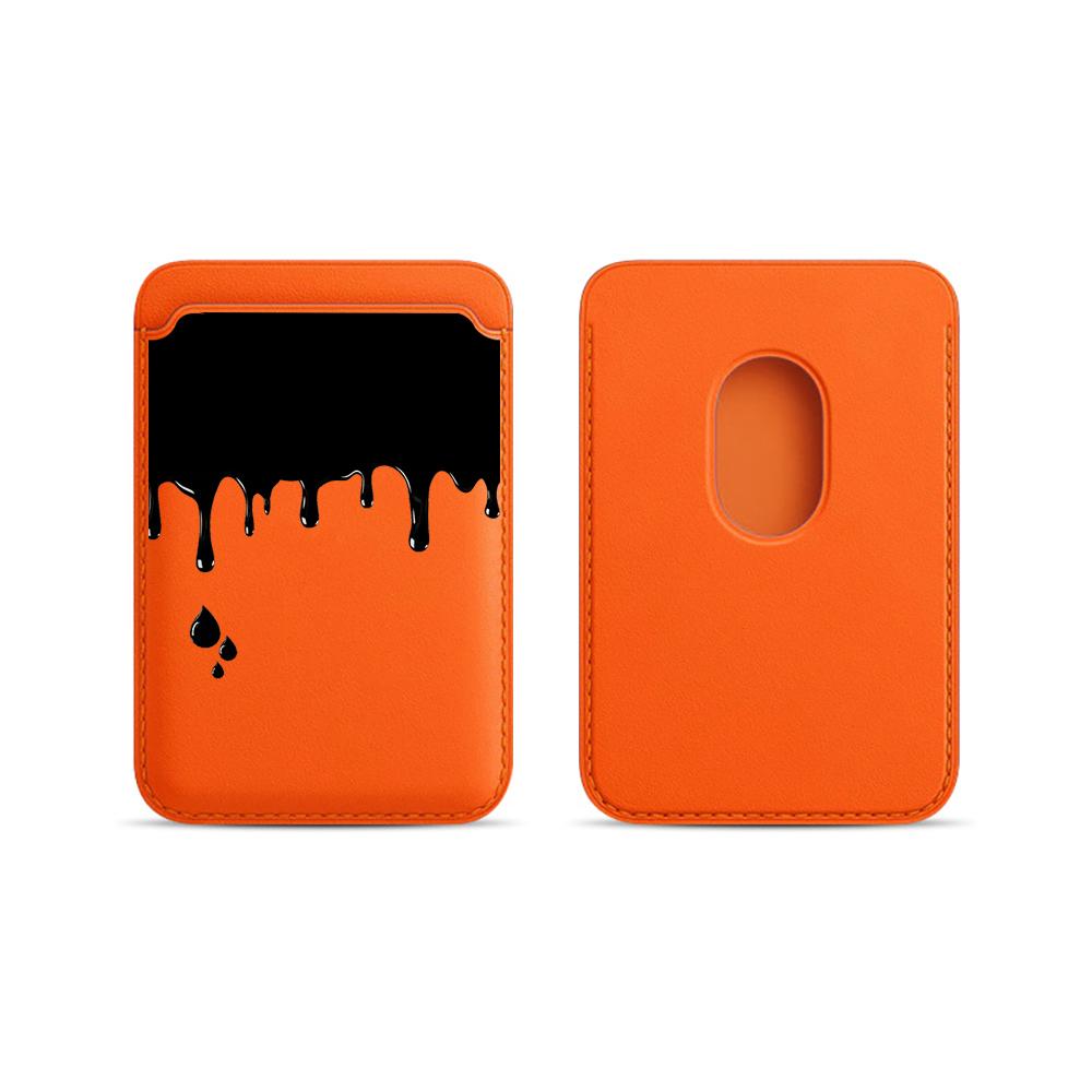 Creative INS Leather Card Wallet Cover Phone Card Holder Magnetic Case Suitable For All iPhone For Magsafe Card Phone Back Bag