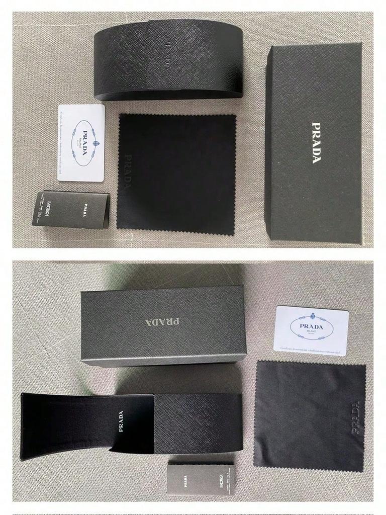 Prada Schwarzes PU-Leder Brillenetui