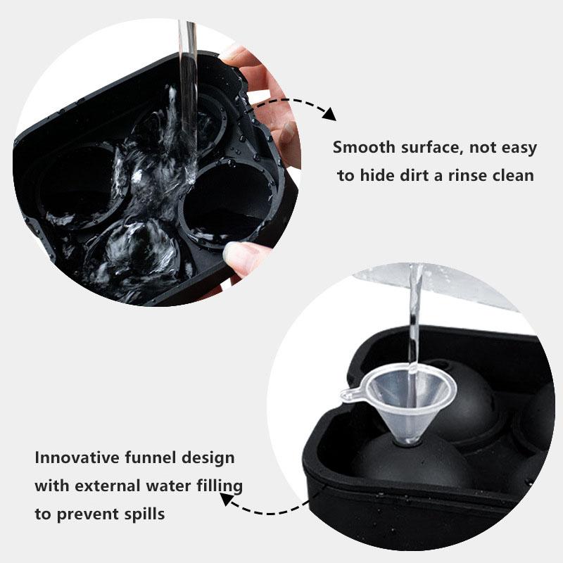 Tray Easy To Take Out Suitable for Whiskey Party Supplies Silicone 3D Balls Skull Diamond Shaped Ice Mold Reusable Ice Cube Mold