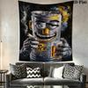 Vintage Bartender Beer Tapestry, Retro Pub Beer Mug Recipe Art Wall Hanging for Basement Bar Room