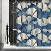 "Ginkgo Leaf Curtain - Water-Resistant, 12 Hooks, Machine Washable, All-Season, Plant Theme
