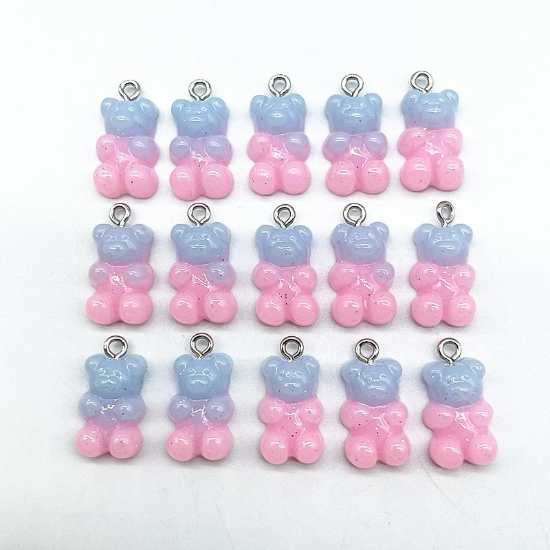 10Pcs Candy Bear Pendant Charms for Necklace Bracelet Earrings Jewelry Making Diy Findings Resin Bears Christmas Making