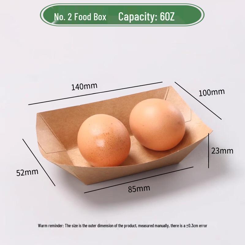 Disposable Kraft Paper Boat-Shaped Food Containers