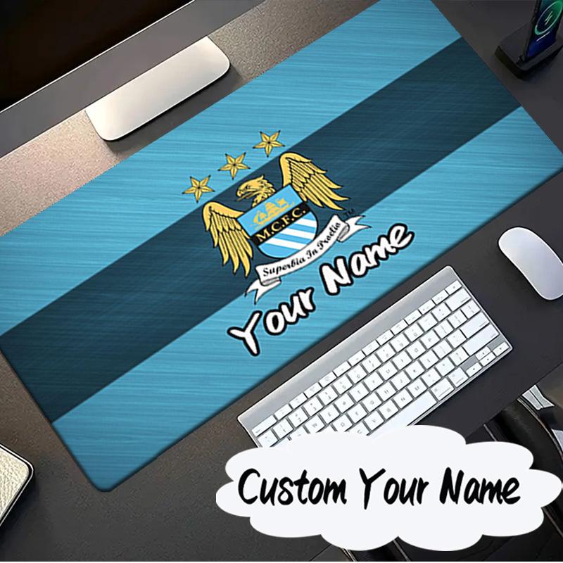 Custom Name Mouse pad Manchester City Crest Mouse pad, Gaming Mouse Pad, keyboard pad, Desk Decor for computer notebook Fan Birthday Gift