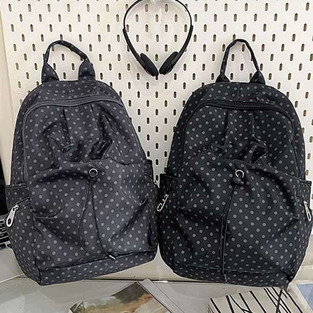 Spacious Student School Bag Lightweight Travel Daypack Polka Dot Nylon Backpack  Frequent Traveler