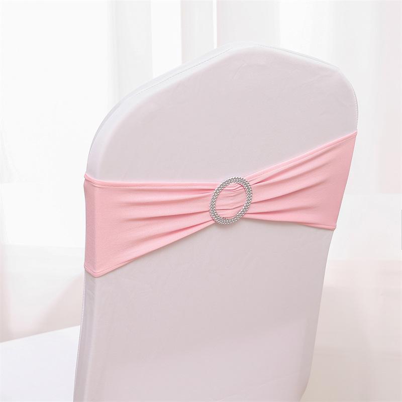 1Pcs Elegant Elastic Chair Back with Floral Bow Universal Chair Cover Buckle Sashes Chair Strap for Wedding Party Decor