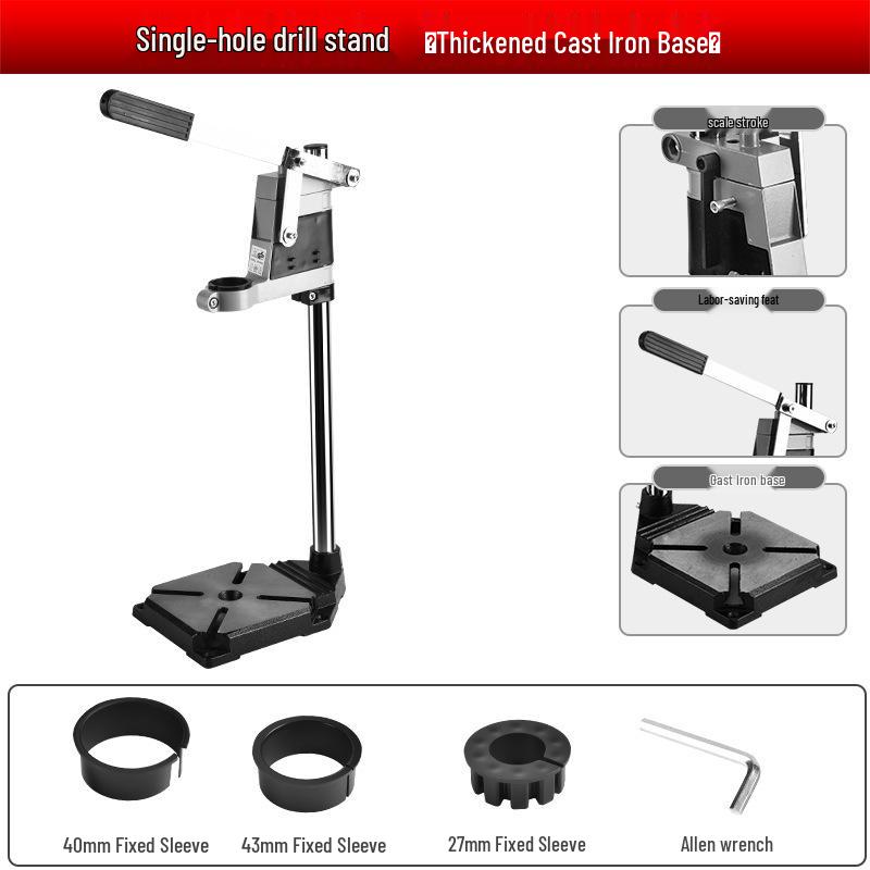 Multi-Functional Rotary Drill Stand Converts to Mini Bench Drill and Hole Punch Press