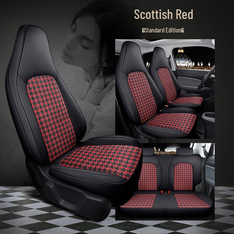 Leapmotor T03 Hahnentritt Autositzbezug - High-End Vollumschließend, Ganzjahreskissen.