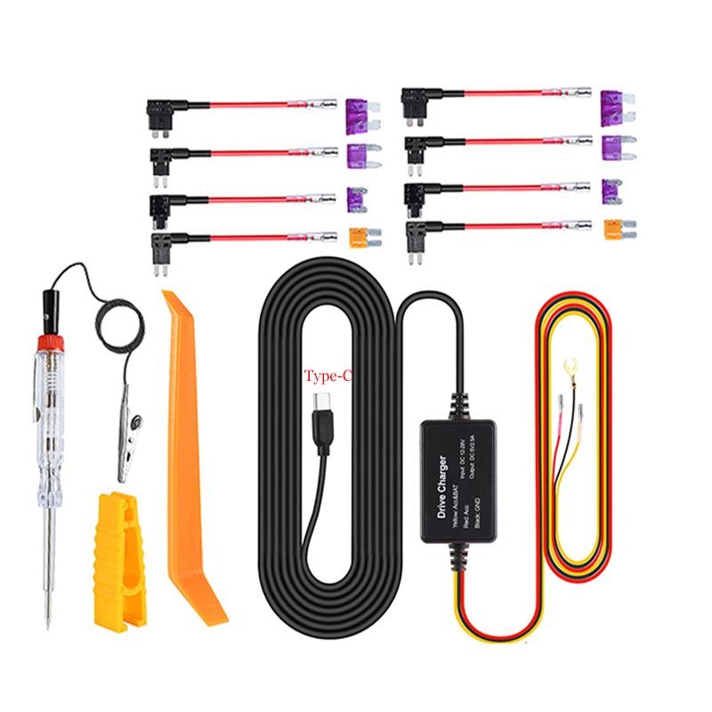 

Type-C Buck Line 5V 3A DVR Hardwire Kit Автомобильное зарядное устройство для видеорегистратора 24-часовой мониторинг парковки