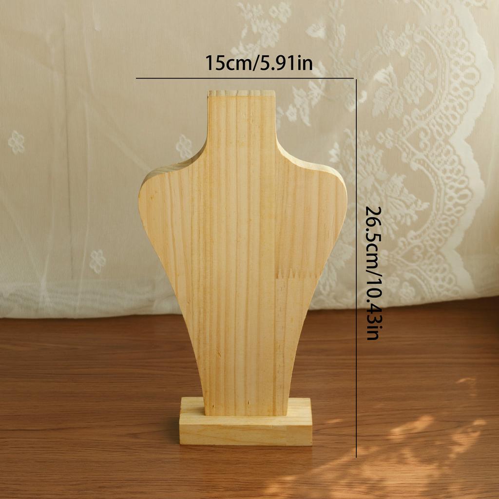 Wood Portrait Necklace Holder Vintage Jewelry Display Stand Counter Necklace Storage Display Rack Women's Jewelry Shelf