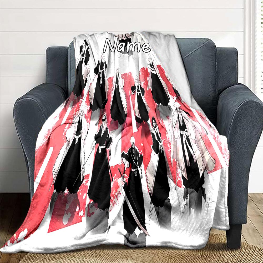 Customiz Name Personality Byakuya Kuchiki (2) Blanket Soft &Warm Sofa Office Bed Travel Lunch Break Blanket, Gift Suitable for All Seasons