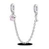 Silver Clasp 925 Silver CZ Pave Clip Charms Daisy Beads Stopper Safety Chain Fit Original Bangle Bracelet Jewelry Clip