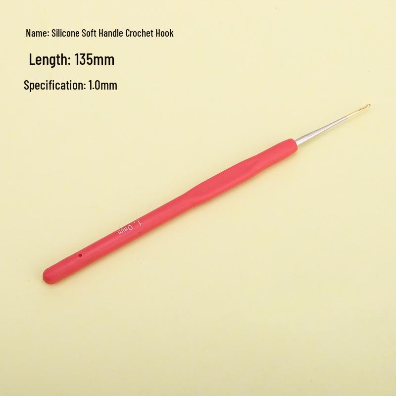 Candy-colored Crochet Hook with Gold-Plated Head - Soft Handle for DIY Sweaters, Shoes, and Hats