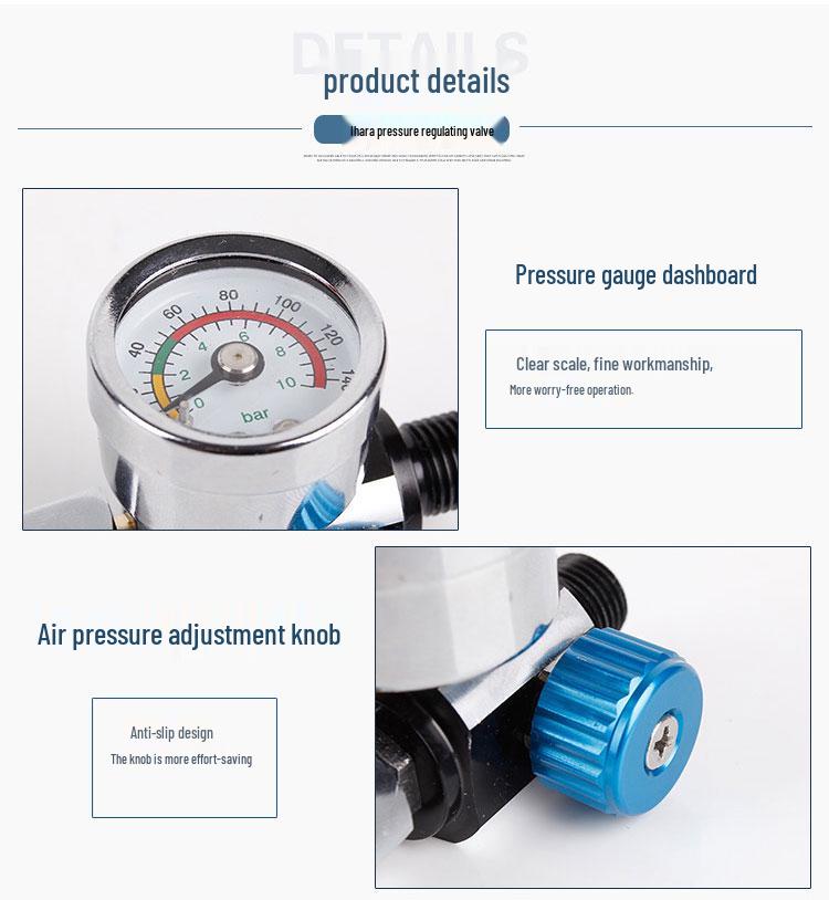 Universal Spray Gun Pressure Regulator and Stabilizer with Gauge