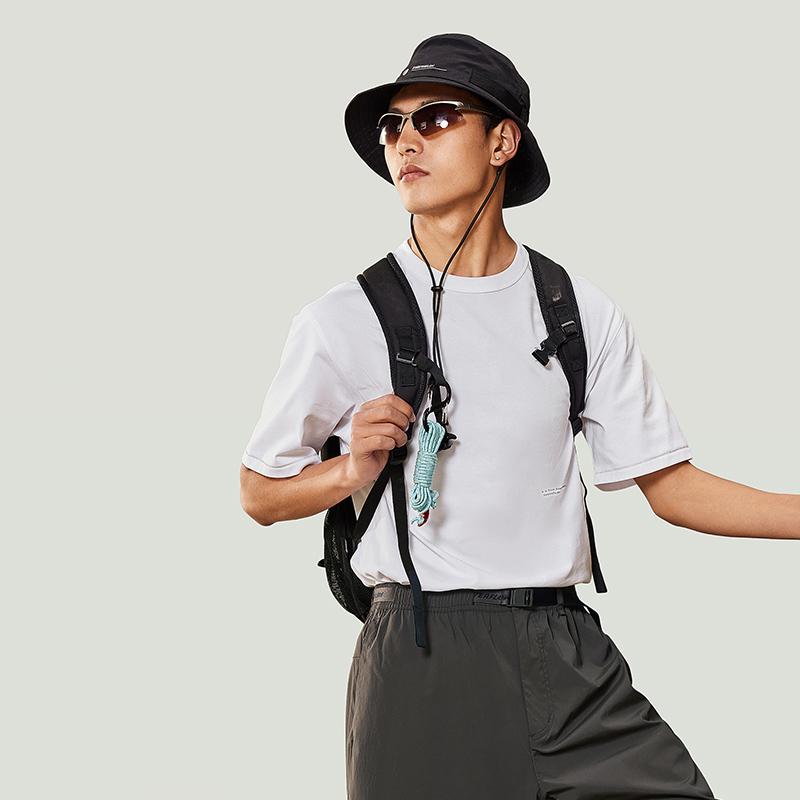 Li-Ning CF Letter Print Loose Fit Round Neck Short Sleeve T-Shirt Unisex Tops Gray ATSU617-3