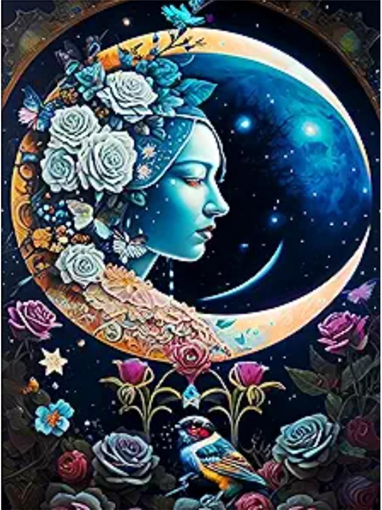 Peisaj de soare auriu 5DDIY Cristal Diamant Luna Fata Pictură Mozaic Flor Broderie Handmade Artă Decorare Cadou