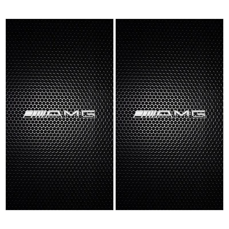 2Pcs B-Pillar Center Column PET Decals Emblem Stickers Car Styling For Mercedes Benz AMG W124 W202 W203 W204 W210 W211 W212 W220