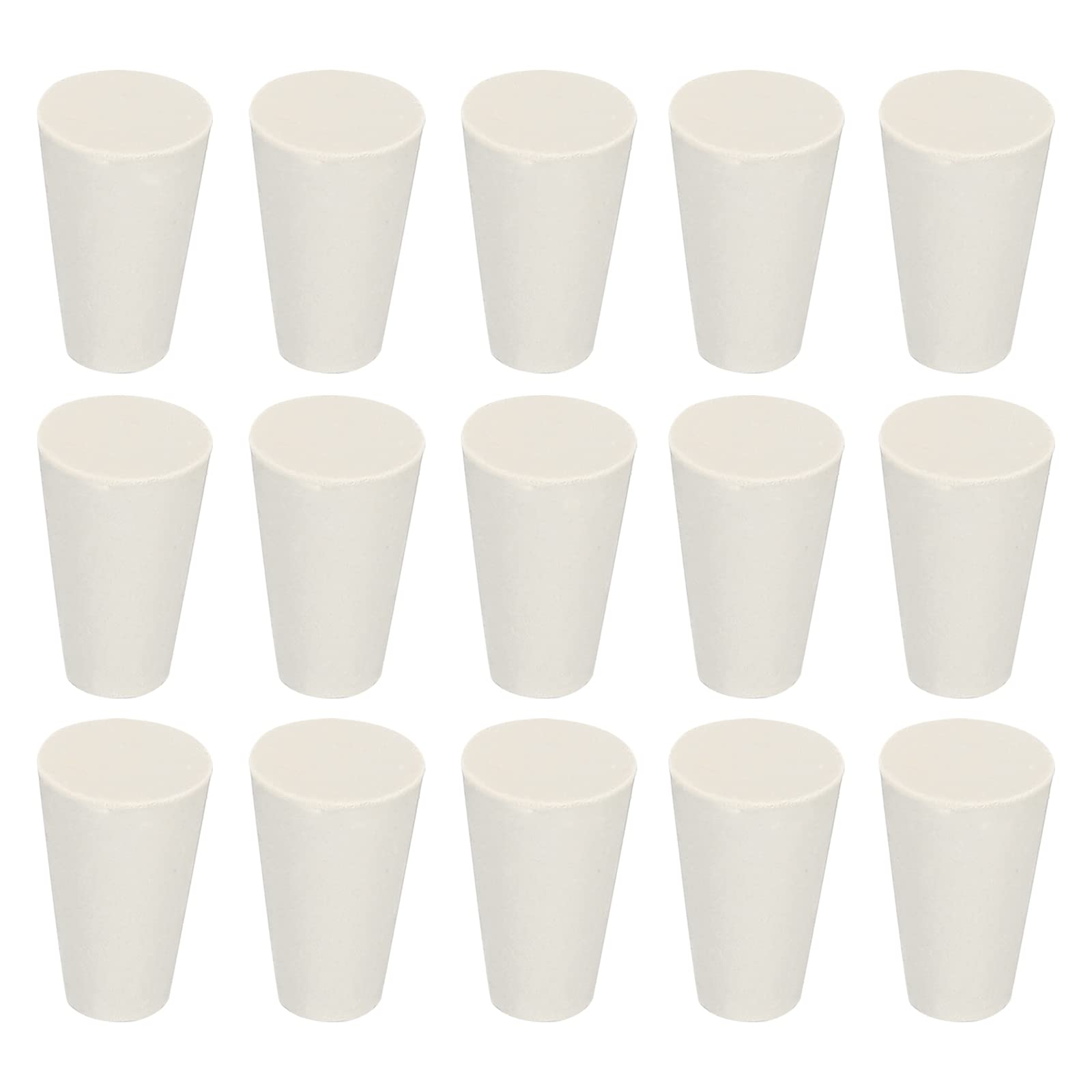uxcell Rubber Taper Plug 8mm-13mm Solid Test Tube Stopper for Lab Home White 24pcs