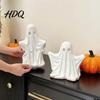Hollow Sculpture for LED Halloween Ghost Figurine, Spooky Cute Statue, Retro White Decor Ornament Home Tabletop Fireplace Party Decorations
