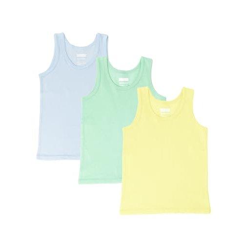 Seabreeze Kids 100% Cotton Mesh Tank Top White 100cm 3-Piece Pack