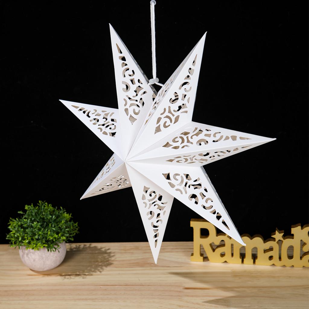 30-75cm Hollow Star Hanging Pendant Eid Mubarak Christmas Ramadan Decoration 2025 Islamic Muslim Party Decor Ramadan Kareem Gift