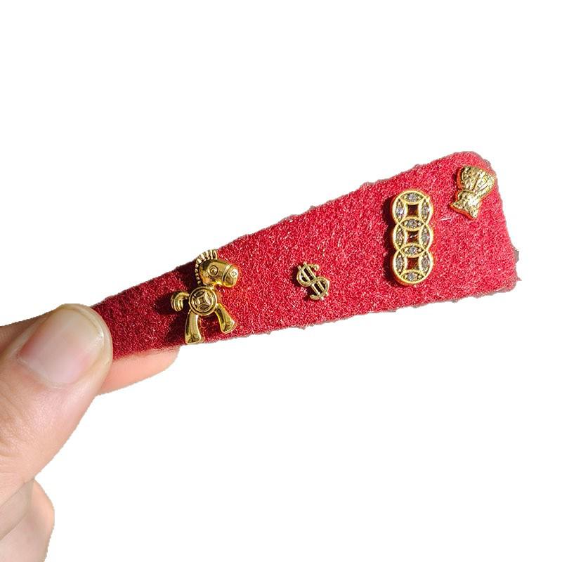 Instant Riches: Personalized Red BB Hair Clip - Fashionable Bangs Accessory Hairpin