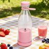 6 Blades 420ml Portable Juicer Blender USB Charging Wine Bottle Shape Fruit Mixer Mini Electric Juicer Cup for Kitchen Daily Use