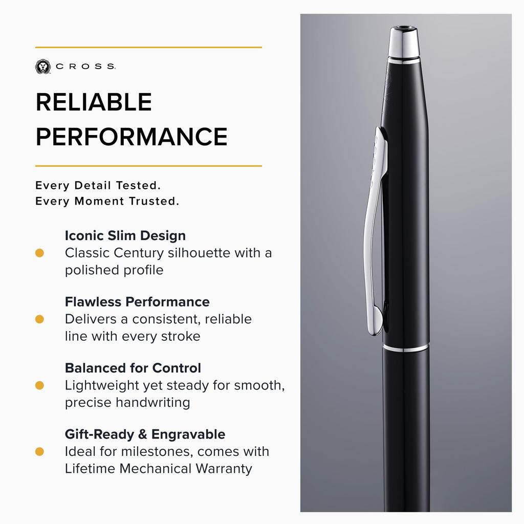 CROSS Ballpoint Pen Rollerball Classic Century Black Lacquer AT0085-111