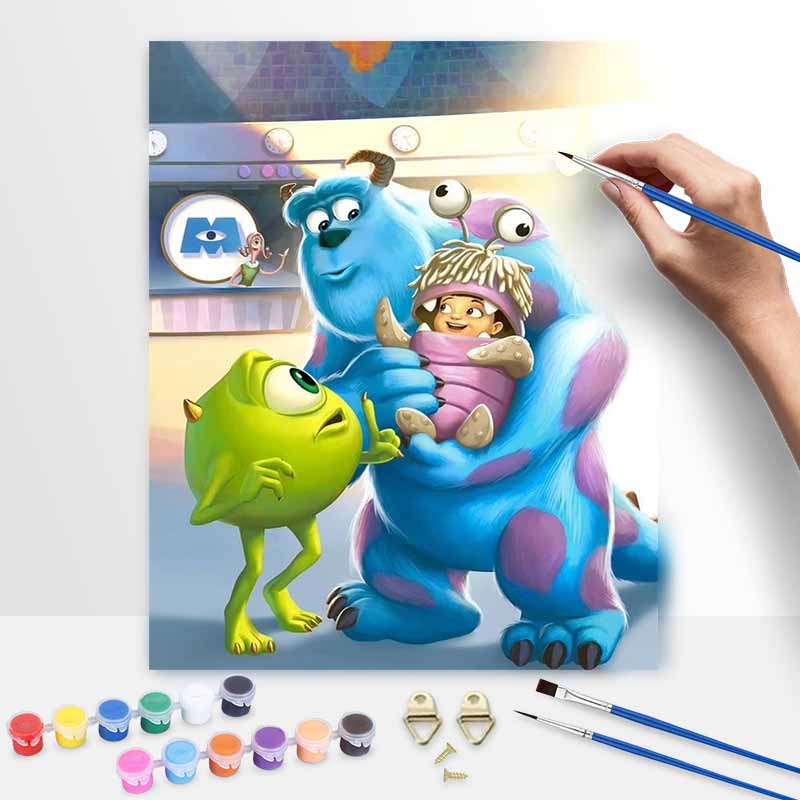 Disney Monsters Inc Oil Painting Digital Painting Art Kit Handmade Diy Painting Home Decoration Gift