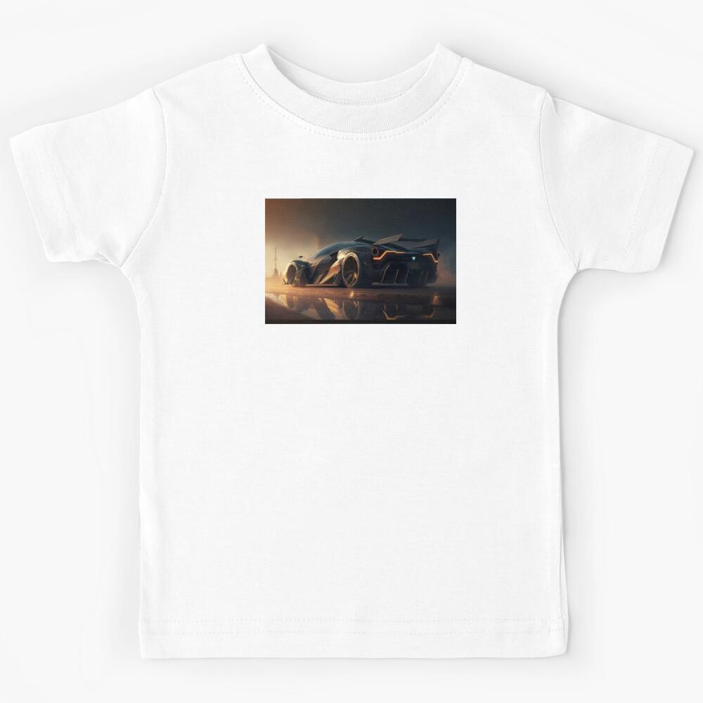 Fast Black Supercar In A Dark Sunshine Kids T-Shirt 130